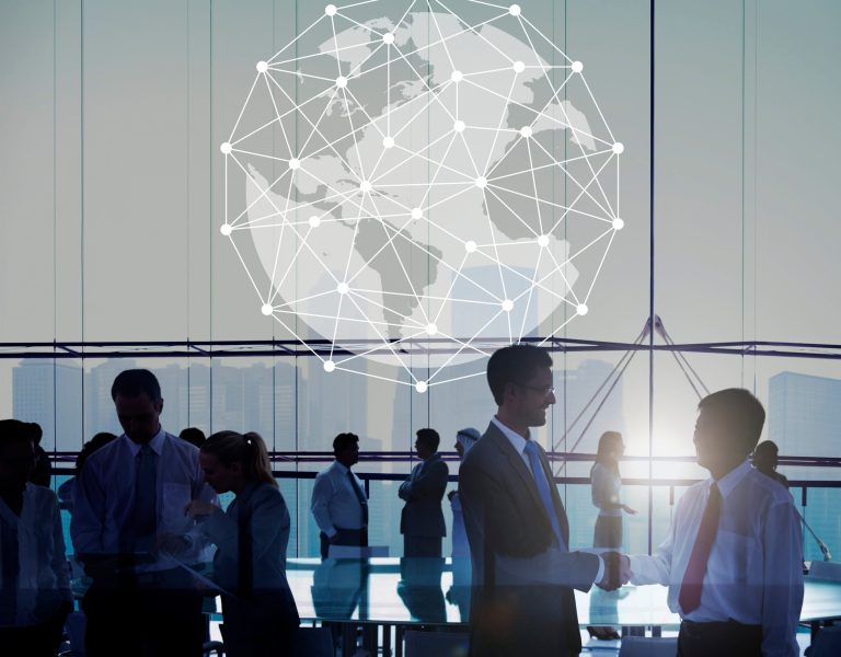 Network graphic overlay banner background